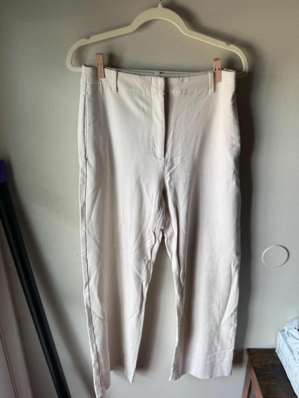 Banana Republic Cream Straight Fit Dress Pants Trousers Womens Size 6 Stretch